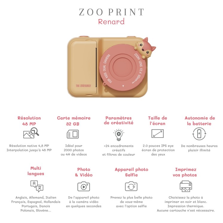 ZOO PRINT FOX - THE ZOO FAMILY