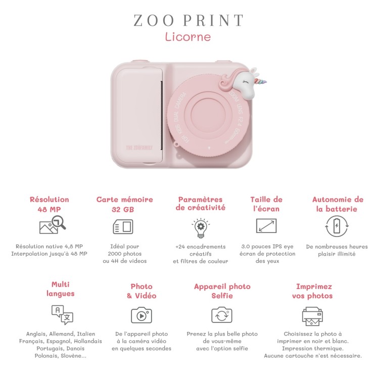 ZOO PRINT LICORNE - THE ZOO FAMILY