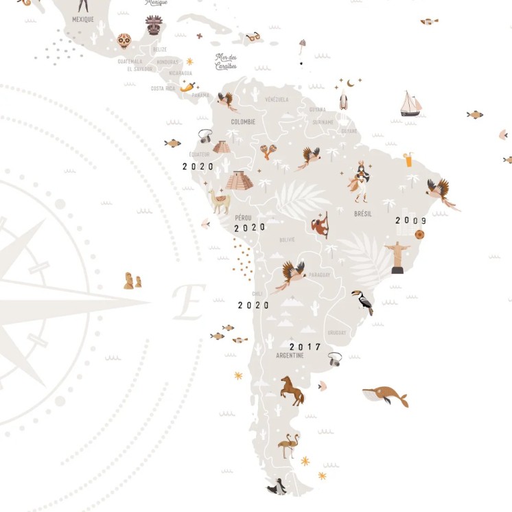 POSTER CARTE DU MONDE- LES PETITES DATES