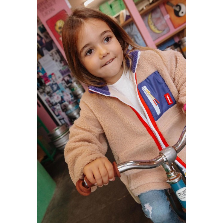 VESTE POLAIRE PLUM BEIGE - HELLO HOSSY