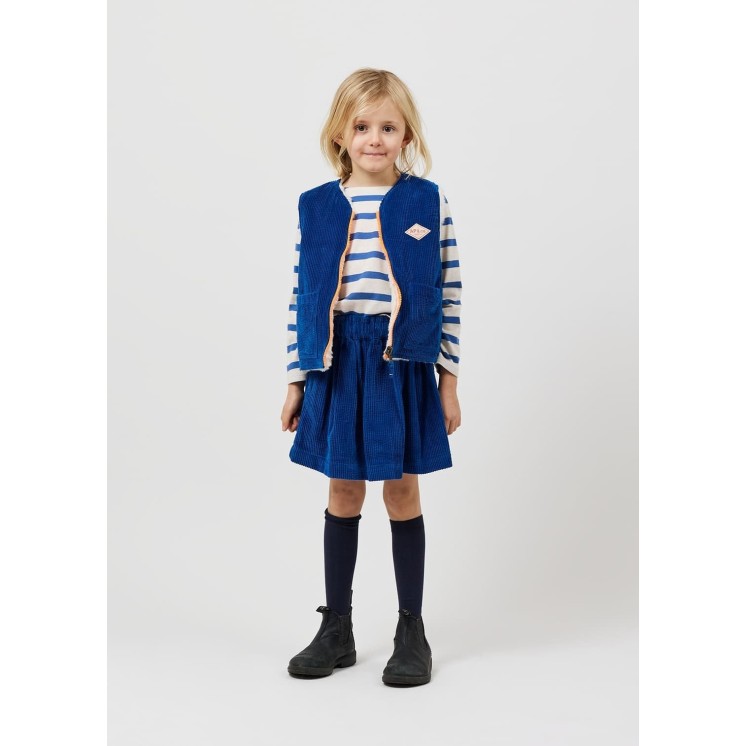 GILET VELOURS BLEU REVERSIBLE GUILLAUME - ARSENE ET LES PIPELETTES