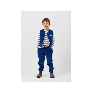GILET VELOURS BLEU REVERSIBLE GUILLAUME - ARSENE ET LES PIPELETTES